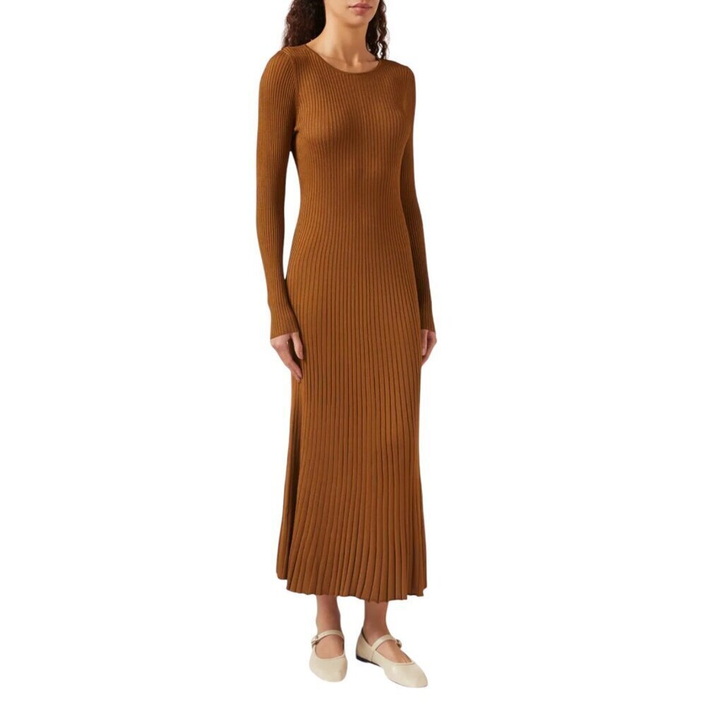 NWT Toccin Meadow Brown Rib-knit Maxi Dress - Size S - MSRP $495